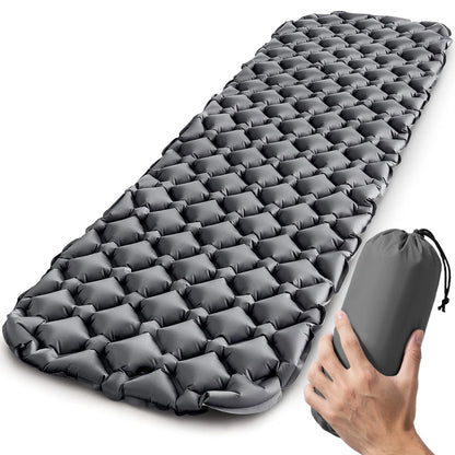 Outdoor Sleeping Pad Camping Inflatable Mattress Ultralight Air Cushion Travel Mat Folding Bed No Headrest For Travel Hiking