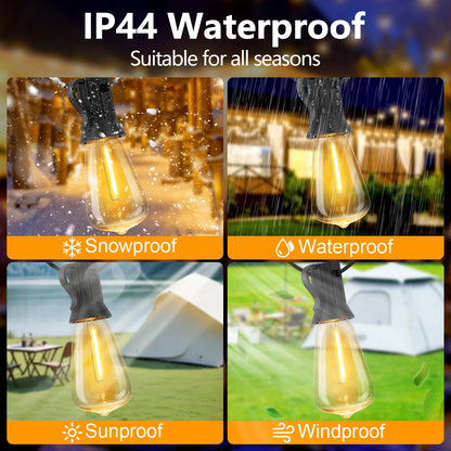 Solar Globe LED String Lights G40 Patio Light USB Recharger 8 Light Modes Remote Control Garden Solar Weatherproof Hanging Light