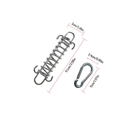 4/6Pcs Camping Tent Wind Rope Spring Buckle Tent Tensioner Camping Deck Pegs with Carabiner Clips Awning Tightener Fixed Hook