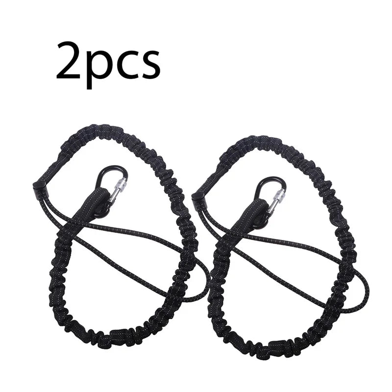 Safety Bungee Tether Tool Lanyard With Carabiner Hook Climbing Working Anti-Falling Safety Rope Aerial Work Climbing Accessories