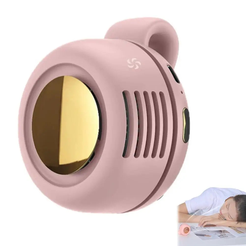 Portable Mini Bladeless Clip On Waist Fan 3 Speed Silent USB Recharge Hands Free Cooling Fan For Outdoor Travel Cycling Camping