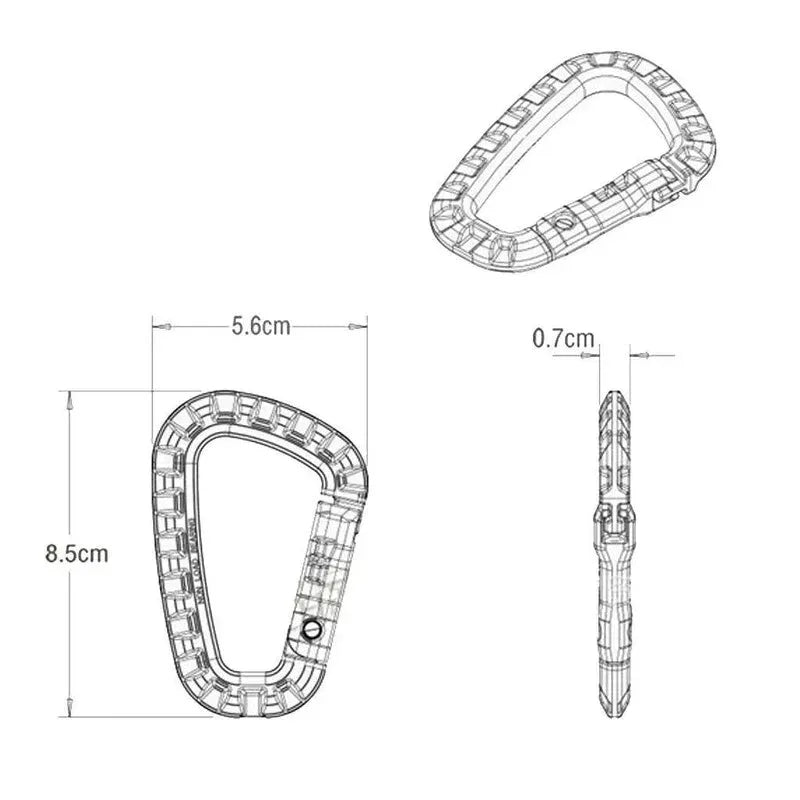 1/2/3/4/6pcs Tactical Carabiner Carabina Karabiner Clip Plastic Cadet Hiking Camping