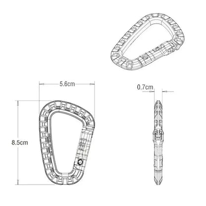 1/2/3/4/6pcs Tactical Carabiner Carabina Karabiner Clip Plastic Cadet Hiking Camping