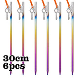 TiTo Camping Tent Accessories Supplies Colorful Titanium Tent Pegs Stakes Heavy Duty Ground Nails 30cm/35cm/40cm for Hard Soil