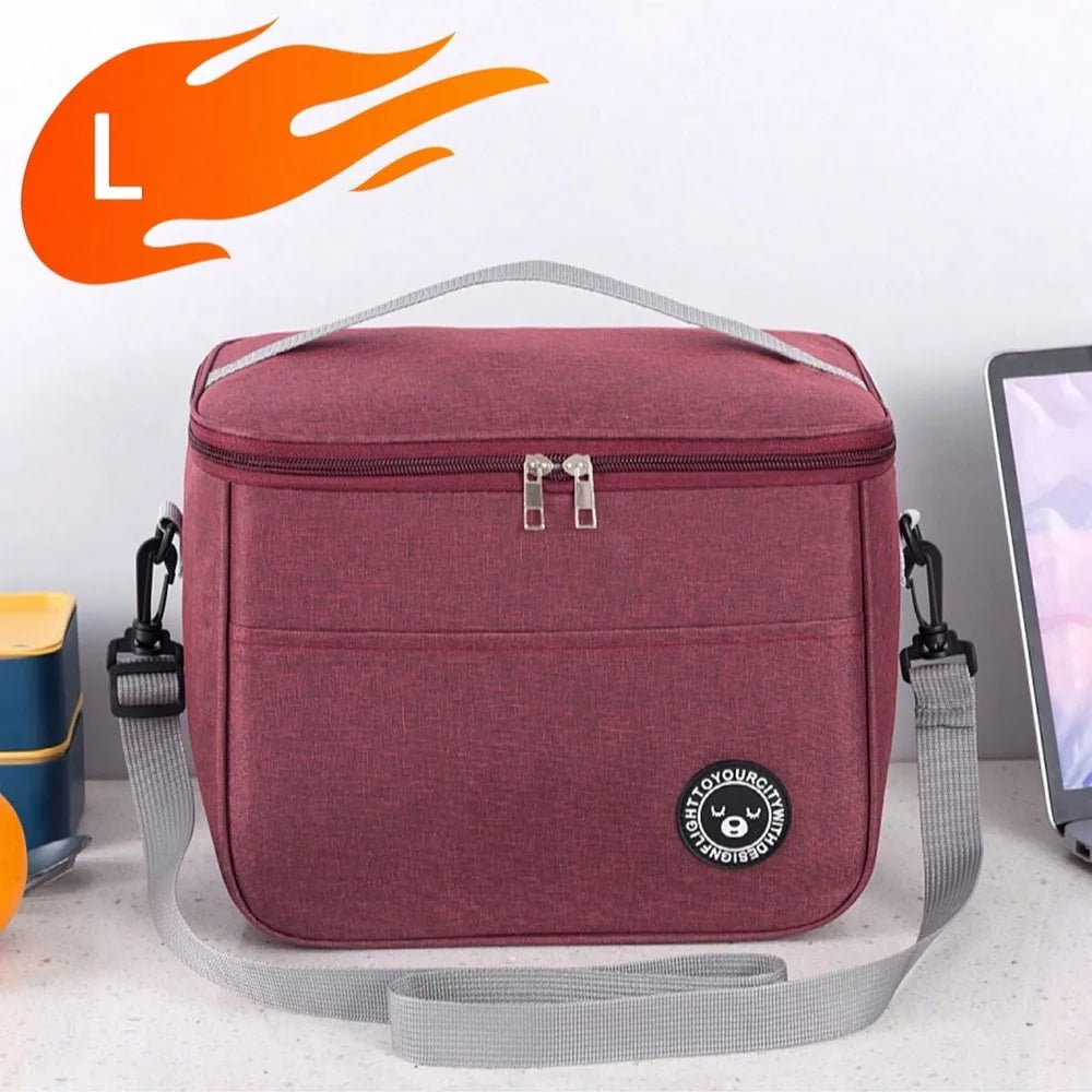 Capacity hand-held with shoulder strap insulated bag, lunch box bag, student thickened waterproof lunch bag。-zmt