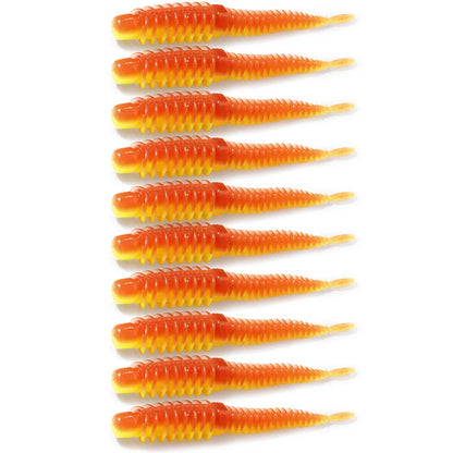 10PCS Soft Lures 6.5cm 7.5cm 8.5cm Thread TPE Worm Jig Hook Carp Fishing Tackle Pesca Swimbait Gear Fishy Flavor Kit Bait