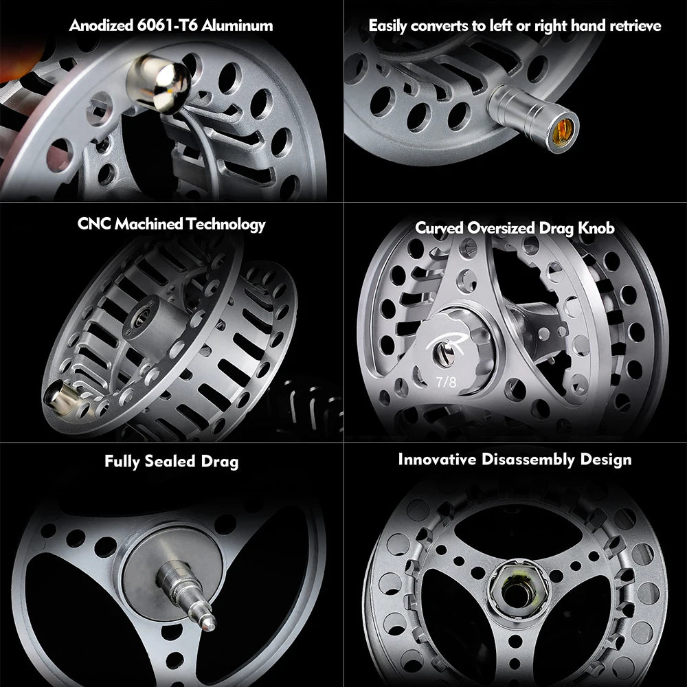 Full Metal Aluminum Fly Reel 3/4, 5/6, 7/8