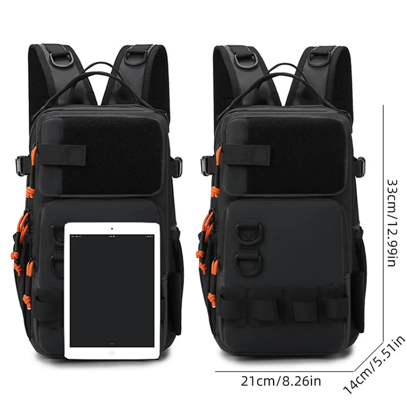 Lure Fishing Backpack with Rod Holders Outdoor Hiking Camping Hunting Rucksack Multifunctional Molle Travel Sports Fanny Pack