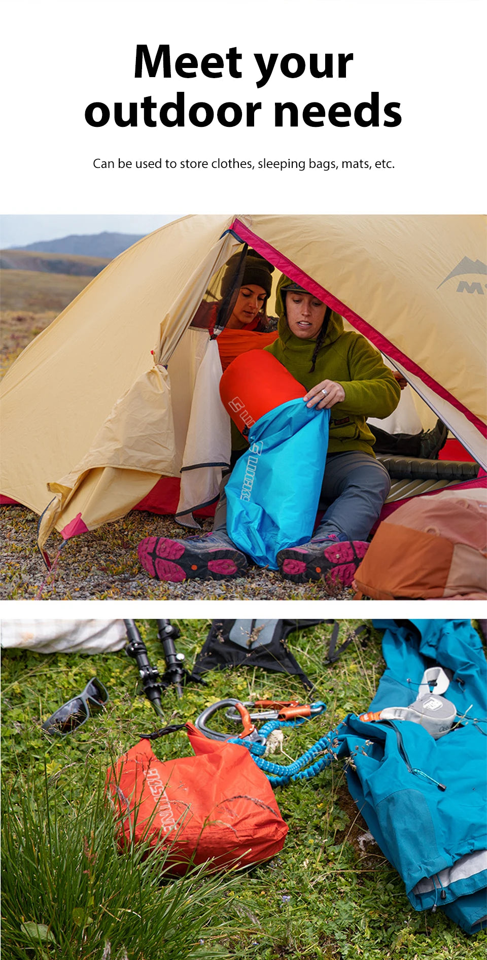 3/8/12/15/25/35/75L Waterproof Dry Bag Sack Ultralight Drifting Swimming Clothes Storage Bag for Camping Boating Hiking Rafting