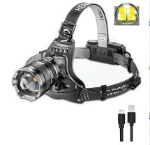 Rechargeable LED Headlamp Powerful Head Flashlight Optional Motion Sensor for Fishing Camping Rescue