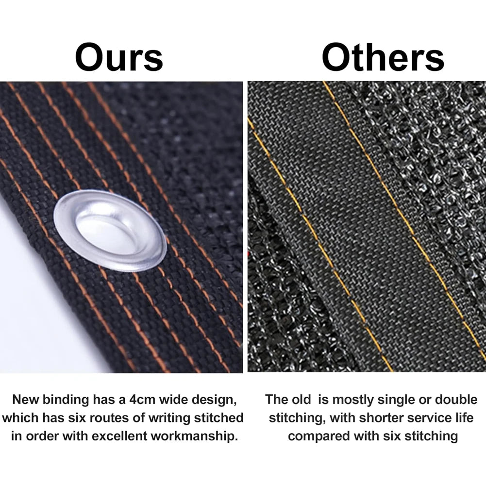 Black Shade Cloth with Grommets 50% Sunblock Mesh Cover Anti-UV Garden Balcony Plant Sunshade Net For Outdoor Greenhouse Awning