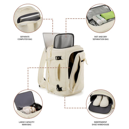 Outdoor Backpacks for Men and Women, Large-Capacity School Bags, Business Trip Luggage Bags, Backpacks with Shoe Compartments, Travel Bags, Computer Bags, Boarding-Free Check-In Bags