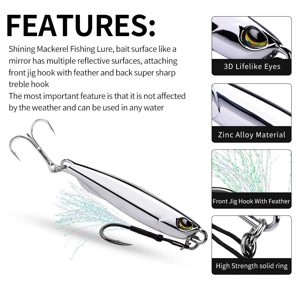 PRO BEROS Electroplated Spoon Metal Jig (10-80g)