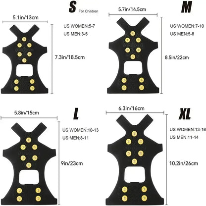 10-Teeth Outdoor Climbing Crampons | Anti-Slip Ice & Snow Cleats for Shoes | Winter Hiking & Mountaineering Traction Spikes