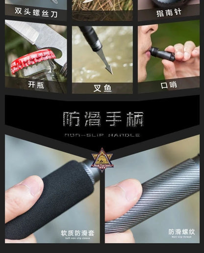 Folding Multifunctional Hiking Poles Outdoor Hiking Camping Ultralight Tactical Set Telescopic Hiking Poles