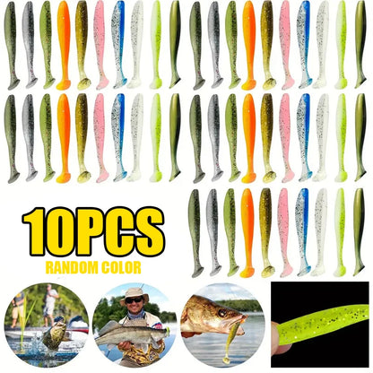 Fishing Lure Soft Tail Bait Set 55/65/75mm Swimbaits Silicone Wobblers Pesca Bass Carp Fishing Tackle Random Color 10/50/100Pcs