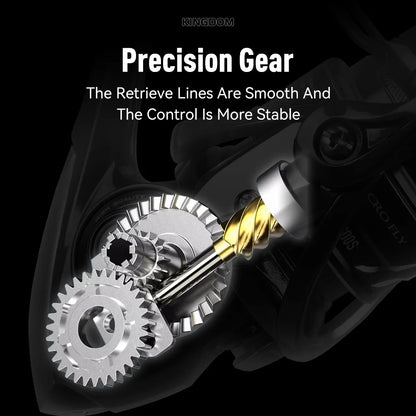 Kingdom Micro Fly Pro Spinning Fishing Reel 800-3000 Ultra Light 8+1 BB 7KG Max Drag 5.2:1/6.2:1 Gear Ratio Freshwater Saltwater