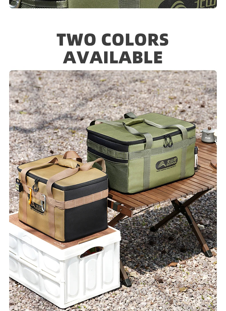 BISINNA Tactical Camping Storage Bag Picnic Thermal Bag Insulated Folding Box Portable Camping Tableware Equipment Outdoor Gear