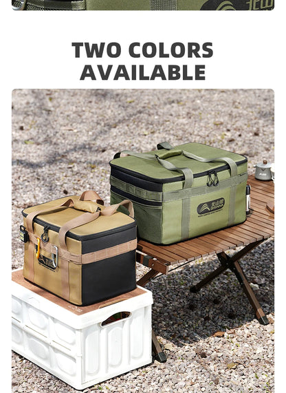 BISINNA Tactical Camping Storage Bag Picnic Thermal Bag Insulated Folding Box Portable Camping Tableware Equipment Outdoor Gear