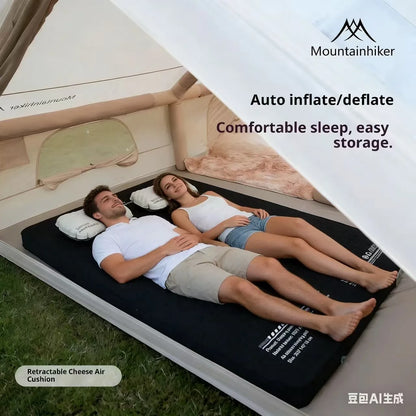 MOUNTAINHIKER Single Double Person Self-inflating Mattress Thick 10cm Compact Folding Camping Sleeping Bed Pad Air Mat Floor