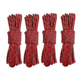 4 Outdoor Tent Ropes Reflective Ropes Canopy Ropes Reinforced Windproof Ropes with Buckles To Ensure Safety Camping Accessories