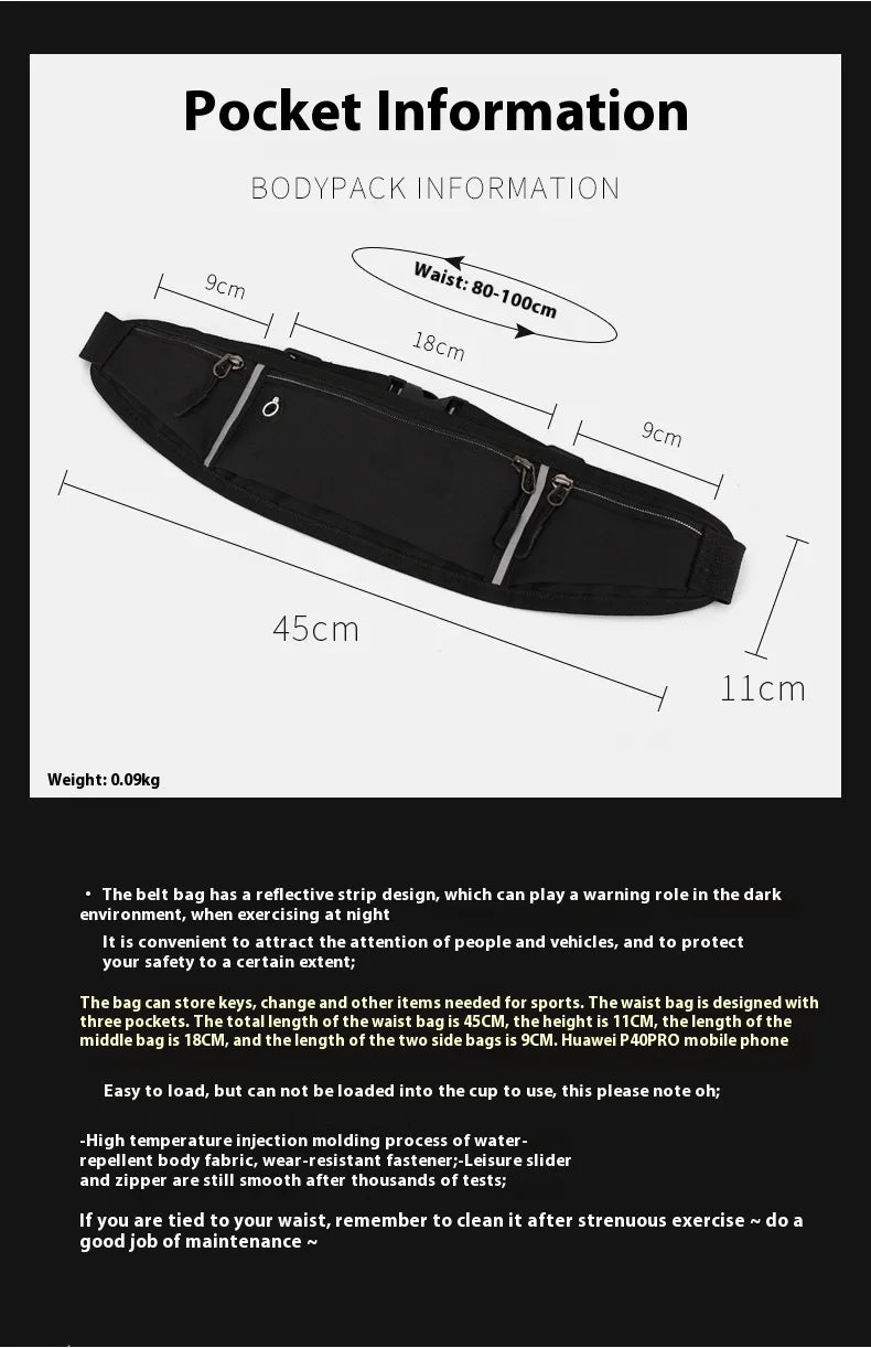 Causal Waist Pack Waterproof Sport Bag Women Men Multifunctional Running Waist Bag Fashion Phone Bag Chest Bags Women Handbag