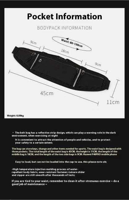 Causal Waist Pack Waterproof Sport Bag Women Men Multifunctional Running Waist Bag Fashion Phone Bag Chest Bags Women Handbag