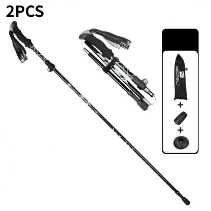 2PCS Trekking Poles Adjustable Ultralight Walking Sticks Alpenstock Outdoor Hiking-Climbing Mountaineering Sticks