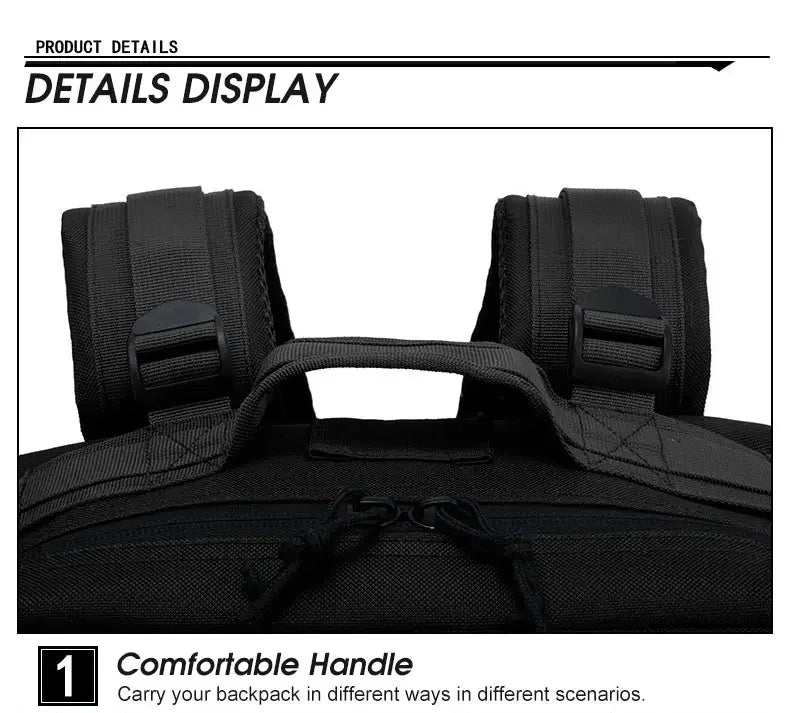 2Q-50L Tactical Backpack Men's Travel Large Capacity Rucksacks Men Waterproof Outdoor 1Sports Multi-functional Bags