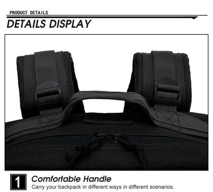 2Q-50L Tactical Backpack Men's Travel Large Capacity Rucksacks Men Waterproof Outdoor 1Sports Multi-functional Bags