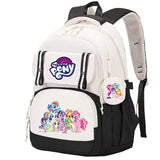 My Little Pony Large Capacity Backpack Cartoon Daypack Travel Commute Knapsack Schoolbag for Kids Girls Mochila With Coin Purse