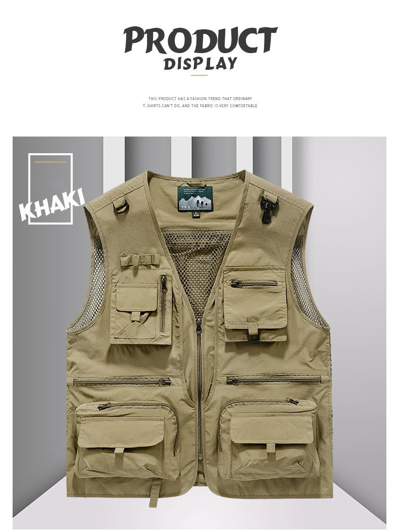 FGKKS Multi-Pocket Breathable Fishing Vest