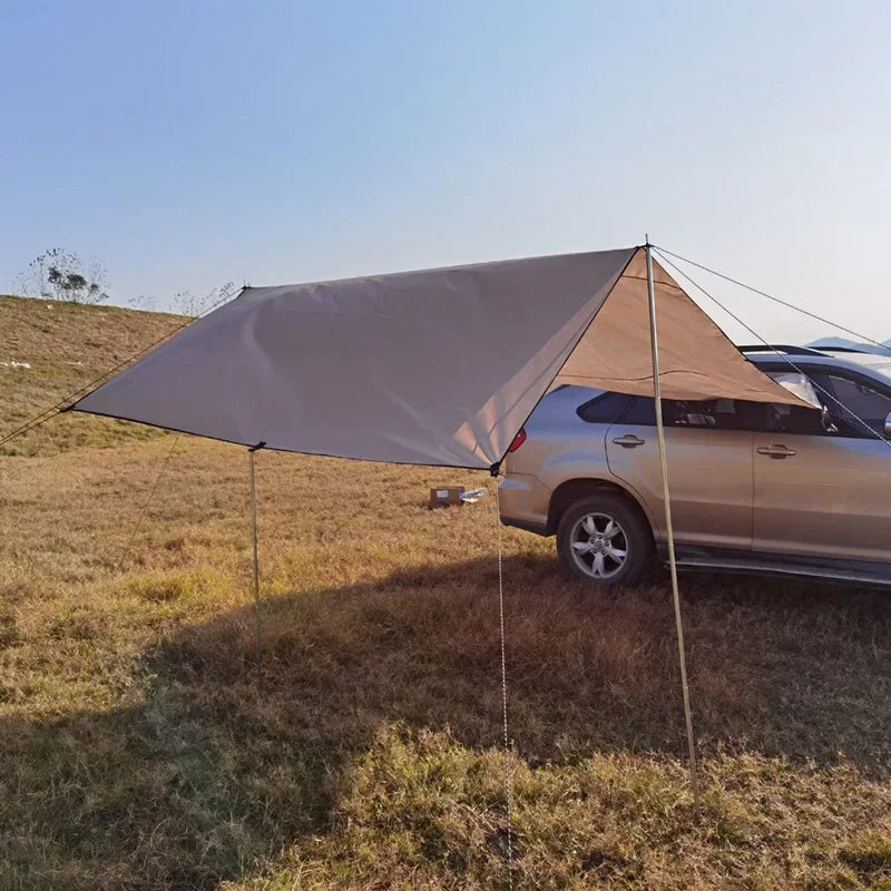 440x200cm Car Side Shelter Shade Camping Car Roof Top Tent Awning Waterproof UV Camping Tent Automobile Rooftop Rain Canopy