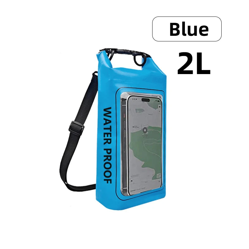 2L/5L PVC Swimming Waterproof Bag,Mobile Phone Waterproof Dry Bag for Trekking Drifting Rafting Surfing Boating Storage Bag