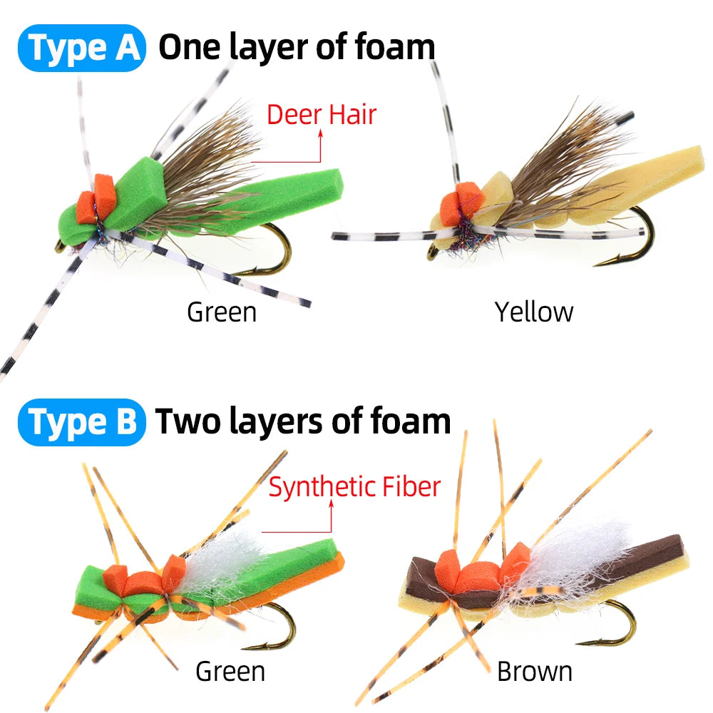 Vampfly Foam Grasshopper Hopper Flies #8