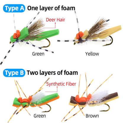 Vampfly Foam Grasshopper Hopper Flies #8