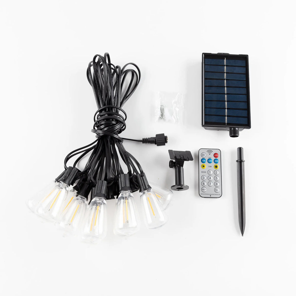 Solar Globe LED String Lights G40 Patio Light USB Recharger 8 Light Modes Remote Control Garden Solar Weatherproof Hanging Light