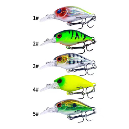 5Pcs Crankbait Rock Fish Bass Fishing Lure Set 4.4g 5cm Artificial Baits Topwater Crank Wobblers For Pike Crankbaits Fishing