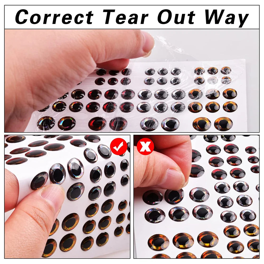 4D Realistic Fish Eyes for Lures and Flies (160 Pack)