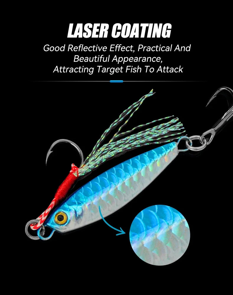 5pcs/Set Metal Jig Fishing Lures Set 10g 20g 30g Trolling Hard Bait for Bass Sea Trout Jigging Tackle Saltwater Fishing Gear