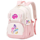 My Little Pony Large Capacity Backpack Cartoon Daypack Travel Commute Knapsack Schoolbag for Kids Girls Mochila With Coin Purse