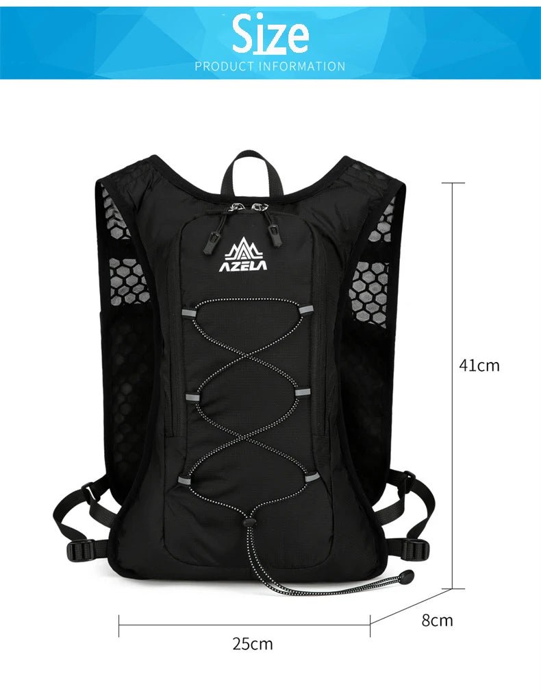 8L Running Hydration Vest Backpack Men Women Outdoor Sport Bags Trail Marathon Jogging Hiking Backpack Option Water Bag Flask