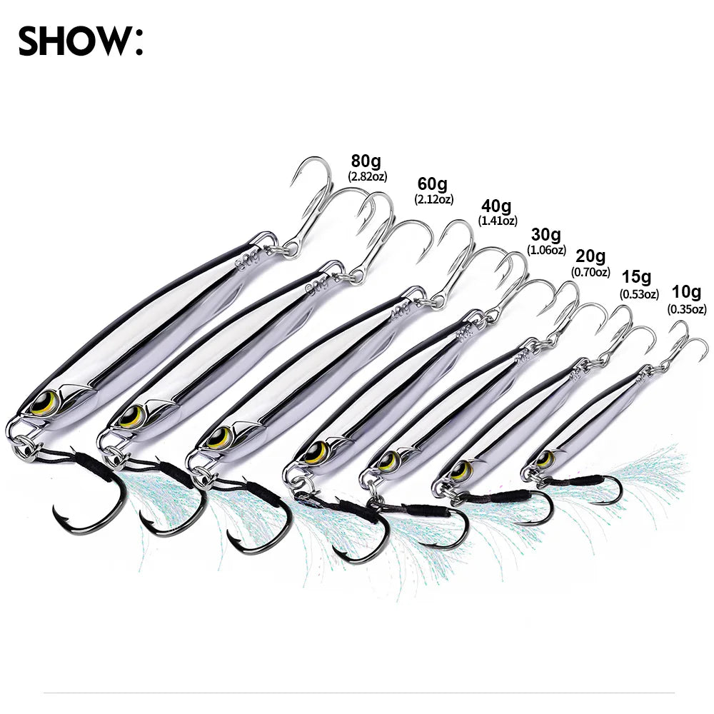 PRO BEROS Electroplated Spoon Metal Jig (10-80g)