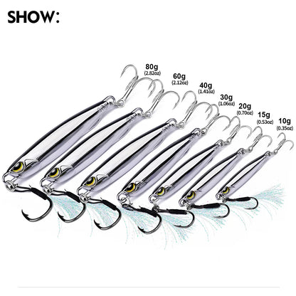 PRO BEROS Electroplated Spoon Metal Jig (10-80g)