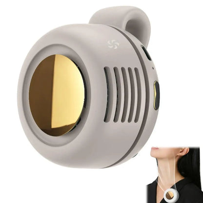 Portable Mini Bladeless Clip On Waist Fan 3 Speed Silent USB Recharge Hands Free Cooling Fan For Outdoor Travel Cycling Camping