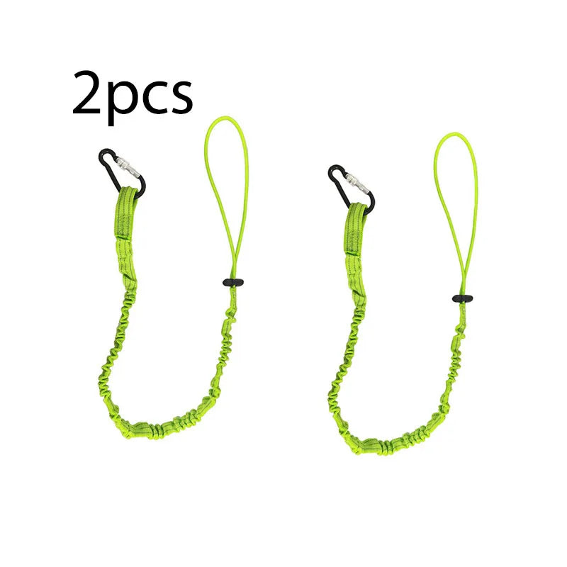Safety Bungee Tether Tool Lanyard With Carabiner Hook Climbing Working Anti-Falling Safety Rope Aerial Work Climbing Accessories