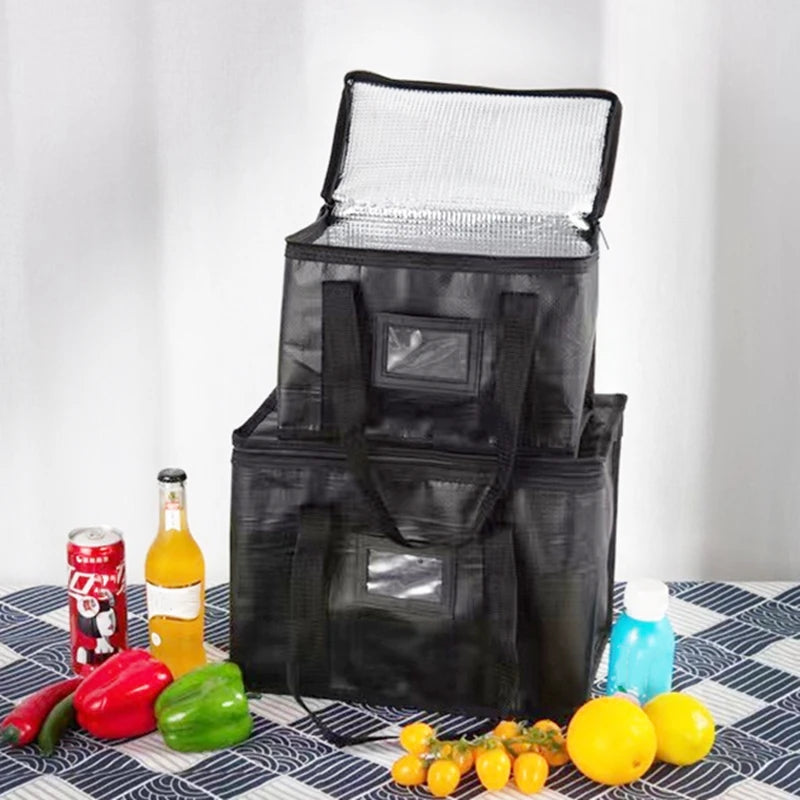 1pc Large Insulated Picnic Bags, Thermal Food Cooler Tote for Outdoor Camping Beach, Leakproof Portable Cooler Bag with Zipper