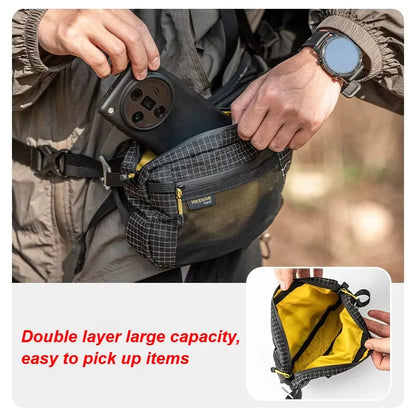 HIKEMAN Dyneema Fiber Waist Pack 1.1L Waterproof UrltraLight Multi Pocket for Cycling Running Hiking Camping Outdoor Sports