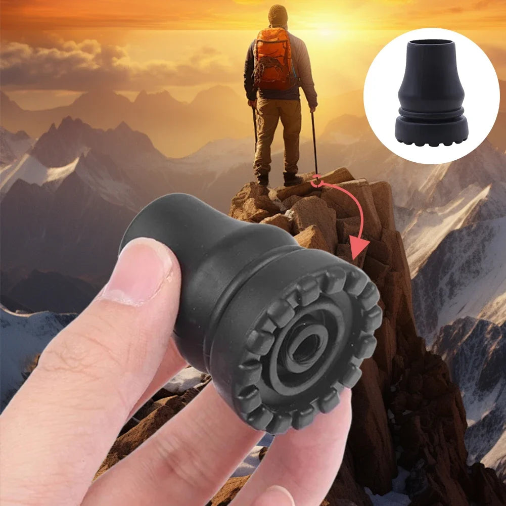 2Pcs 16/20/22mm Antiskid Walking Stick Trekking Pole Tip Protector Rubber Crutch Cane Bottom Pads Climbing Stick Camping Hiking