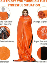 2 Person Emergency Shelter Bivy Survival Tent Kit Mylar Tube Tent Sleeping Bag Waterproof Outdoor SOS Thermal Blanket Reusable